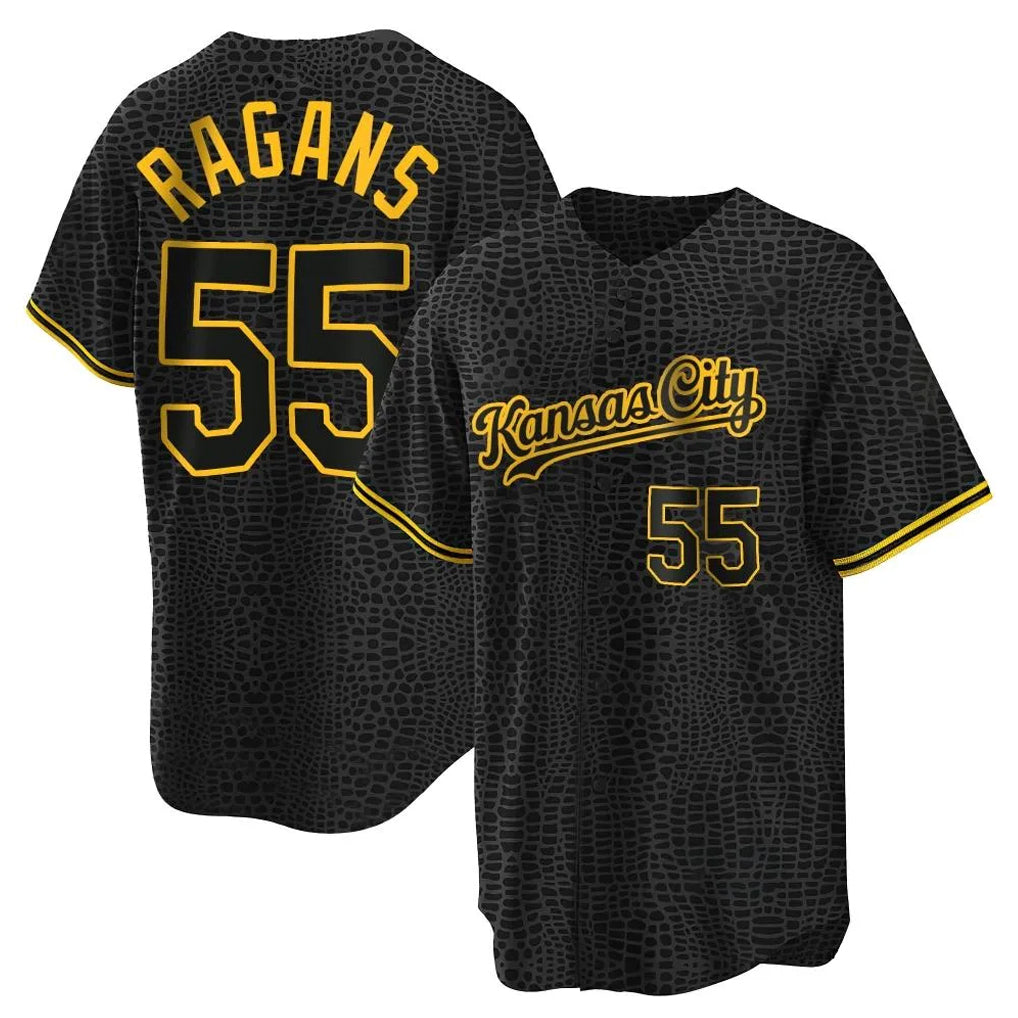 Keante KC.Royals #55 Cole Ragans Player Black Snake Skin City Game Stitched Jerseys