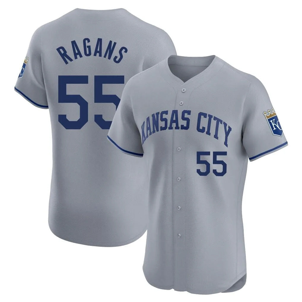 Keante KC.Royals #55 Cole Ragans Player Gray Limited Elite Home Stitched Jerseys