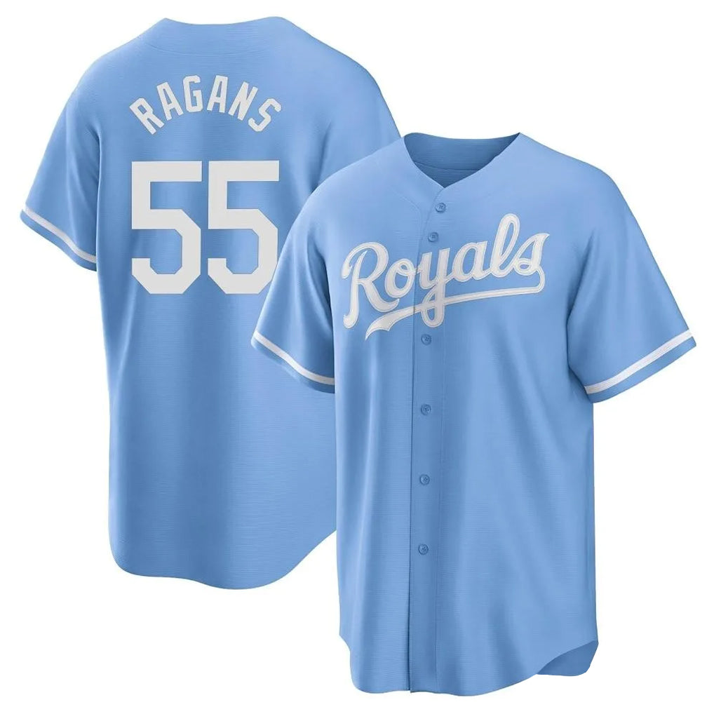 Keante KC.Royals #55 Cole Ragans Player Light Blue Home Game Stitched Jerseys
