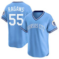 Keante KC.Royals #55 Cole Ragans Player Light Blue Limited Throwback Cooperstown Collection T-shirt Stitched Jerseys