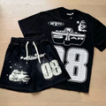 New Trendy H Hell Star Series Printed Double Yarn Pure Cotton Casual Unisex Summer Loose Short-Sleeve T-Shirt