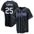 Keante LA.Dodgers #25 Tommy Edman Player Black Carbon Limited Home Stitched Jerseys