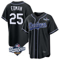 Keante LA.Dodgers #25 Tommy Edman Player Black World Series Carbon Limited Home Stitched Jerseys