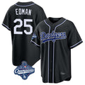 Keante LA.Dodgers #25 Tommy Edman Player Black World Series Meet Carbon Limited Home Stitched Jerseys