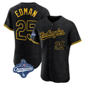 Keante LA.Dodgers #25 Tommy Edman Player Black World Series Meet Snake Skin City Limited Elite Home Stitched Jerseys
