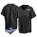 Keante LA.Dodgers #25 Tommy Edman Player Black World Series Pitch Fashion T-shirt Stitched Jerseys