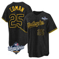 Keante LA.Dodgers #25 Tommy Edman Player Black World Series Snake Skin City Game Home Stitched Jerseys