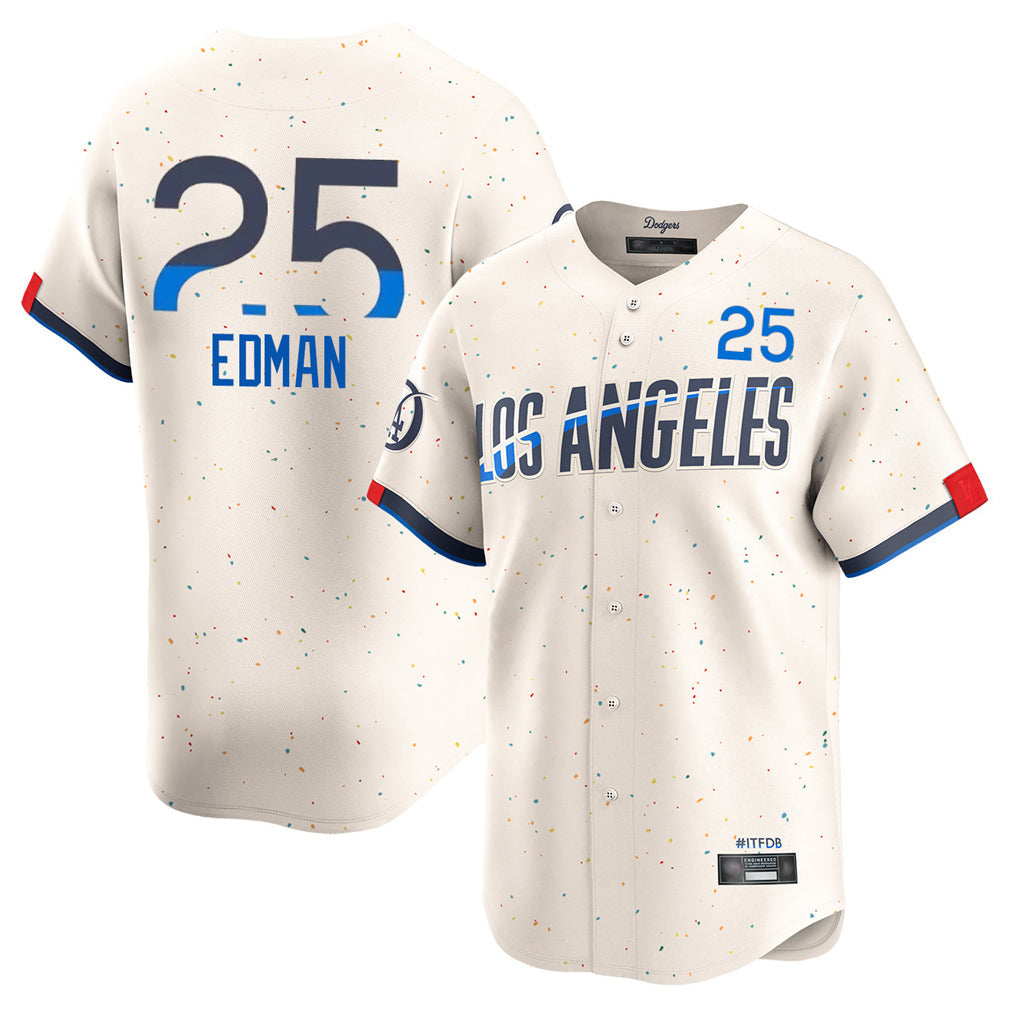 Keante LA.Dodgers #25 Tommy Edman Player Cream City Connect Limited Home Stitched Jerseys