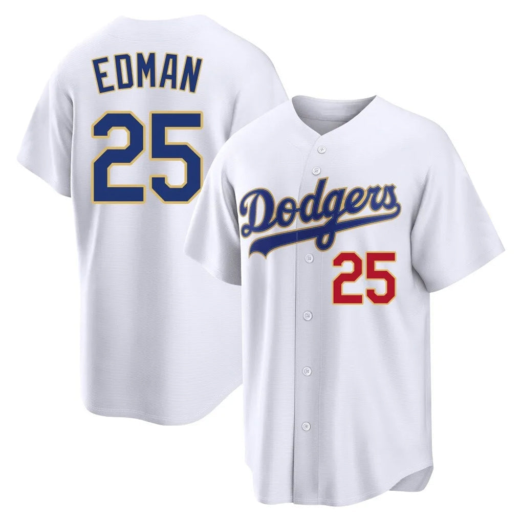 Keante LA.Dodgers #25 Tommy Edman Player Gold White 2026 Collection Stadium Limited Stitched Jerseys