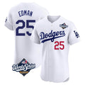 Keante LA.Dodgers #25 Tommy Edman Player Gold White World Series Limited Elite Home Stitched Jerseys