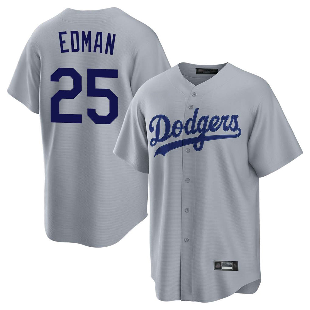 Keante LA.Dodgers #25 Tommy Edman Player Gray Game Stitched Jerseys