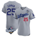 Keante LA.Dodgers #25 Tommy Edman Player Gray World Series Limited Elite Home Stitched Jerseys