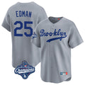 Keante LA.Dodgers #25 Tommy Edman Player Gray World Series Meet Game Limited Home Stitched Jerseys