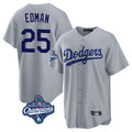 Keante LA.Dodgers #25 Tommy Edman Player Gray World Series Meet Game Stitched Jerseys