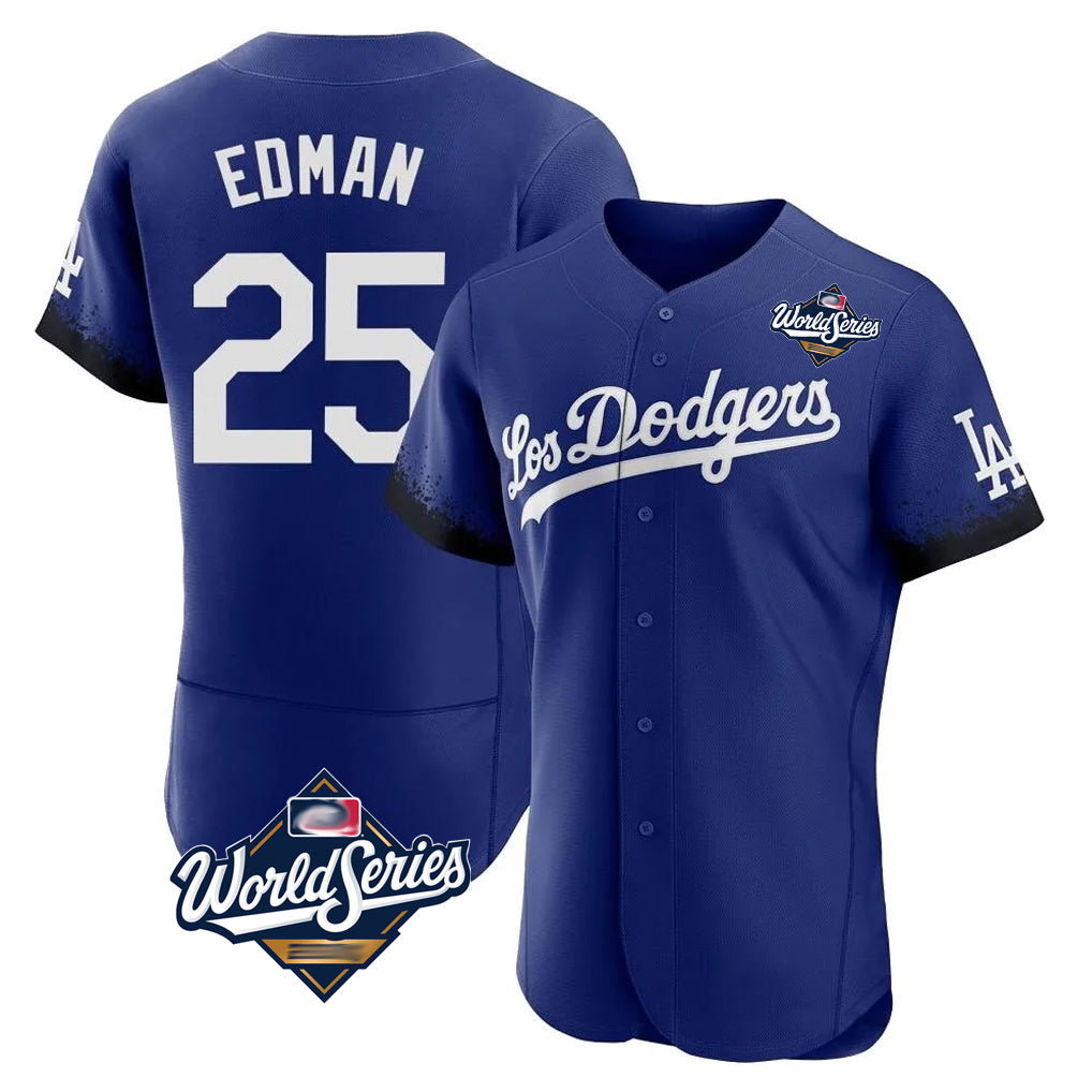 Keante LA.Dodgers #25 Tommy Edman Player Royal World Series City Connect Elite Home Stitched Jerseys