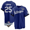 Keante LA.Dodgers #25 Tommy Edman Player Royal World Series City Connect Home Game Stitched Jerseys