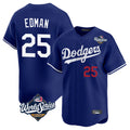 Keante LA.Dodgers #25 Tommy Edman Player Royal World Series Limited Home Stitched Jerseys