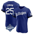 Keante LA.Dodgers #25 Tommy Edman Player Royal World Series Meet City Connect Elite Home Stitched Jerseys