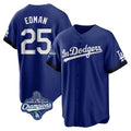 Keante LA.Dodgers #25 Tommy Edman Player Royal World Series Meet City Connect Home Game Stitched Jerseys