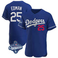 Keante LA.Dodgers #25 Tommy Edman Player Royal World Series Meet Limited Elite Home Stitched Jerseys