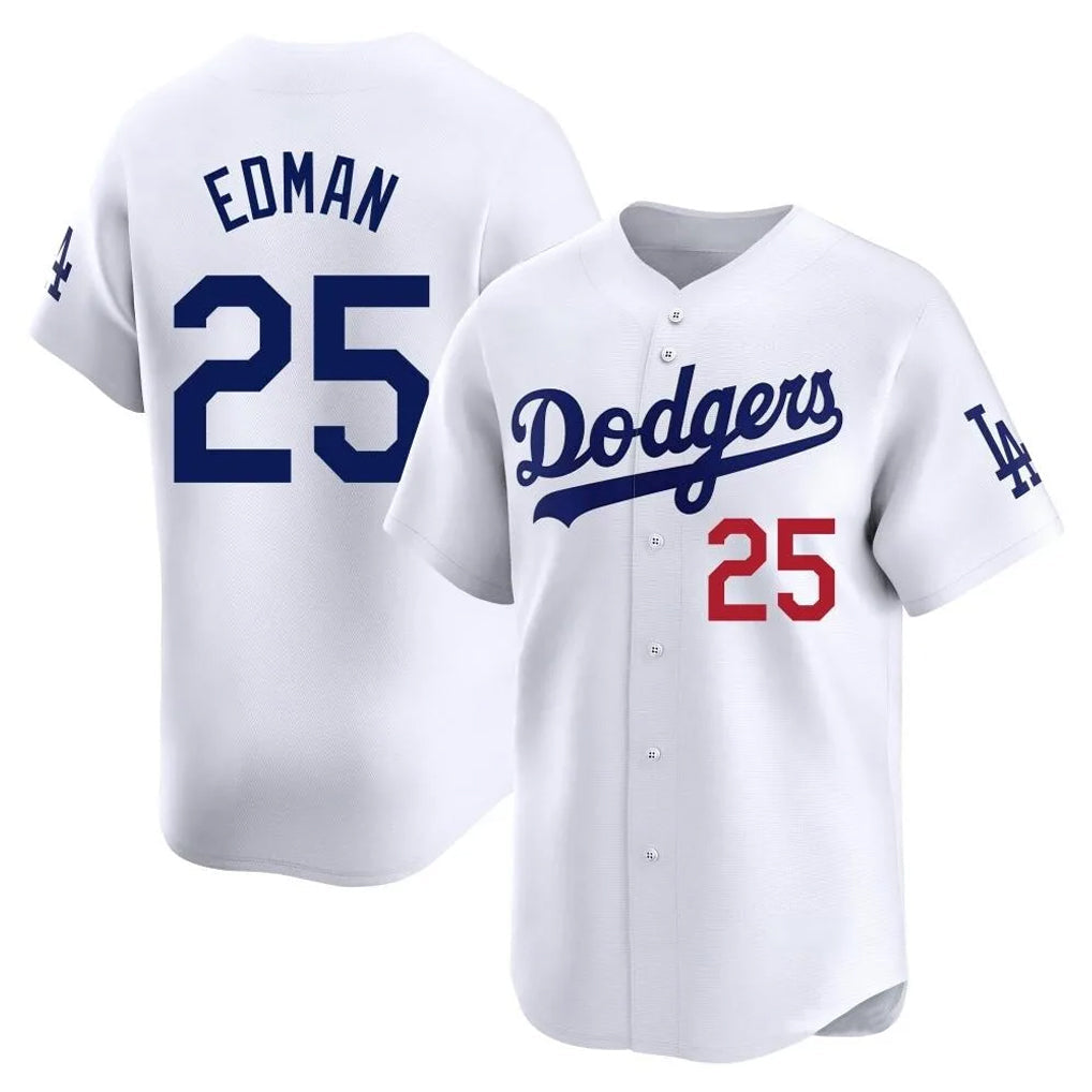 Keante LA.Dodgers #25 Tommy Edman Player White Limited Home Stitched Jerseys