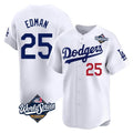 Keante LA.Dodgers #25 Tommy Edman Player White World Series Limited Home Stitched Jerseys