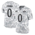 Keante LA.Rams #0 Byron Young Player Arctic Camo Salute To Service Limited Game Stitched Jerseys