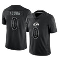 Keante LA.Rams #0 Byron Young Player Black Limited Reflective Home Game Stitched Jerseys