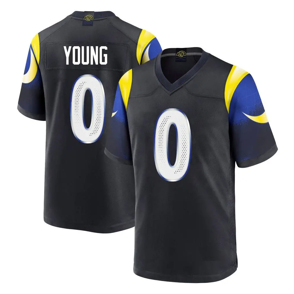 Keante LA.Rams #0 Byron Young Player Black Midnight Rivalries Collection Home Game Stitched Jerseys