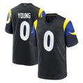 Keante LA.Rams #0 Byron Young Player Black Midnight Rivalries Collection Home Game Stitched Jerseys