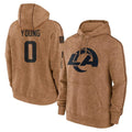 Keante LA.Rams #0 Byron Young Player Brown Salute to Service Hoodies Limited Game Stitched Jerseys