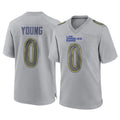 Keante LA.Rams #0 Byron Young Player Gray Atmosphere Fashion Home Game Stitched Jerseys