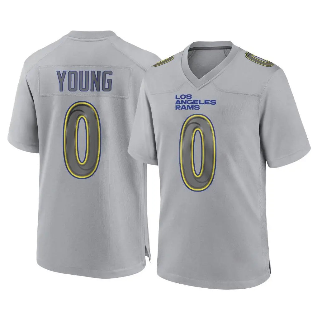 Keante LA.Rams #0 Byron Young Player Gray Atmosphere Fashion Home Game Stitched Jerseys