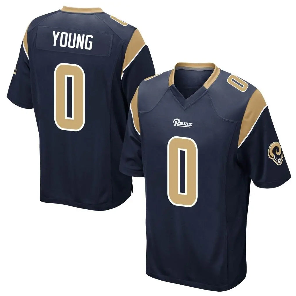 Keante LA.Rams #0 Byron Young Player Navy Home Game Stitched Jerseys