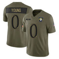 Keante LA.Rams #0 Byron Young Player Olive 2025 Salute To Service Limited Game Stitched Jerseys