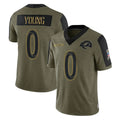 Keante LA.Rams #0 Byron Young Player Olive Salute To Service Limited Game Stitched Jerseys