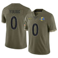 Keante LA.Rams #0 Byron Young Player Olive Salute To Service Limited Stitched Jerseys