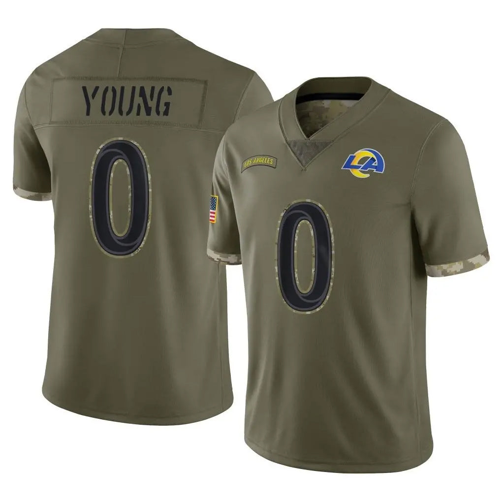 Keante LA.Rams #0 Byron Young Player Olive Salute To Service Limited Stitched Jerseys
