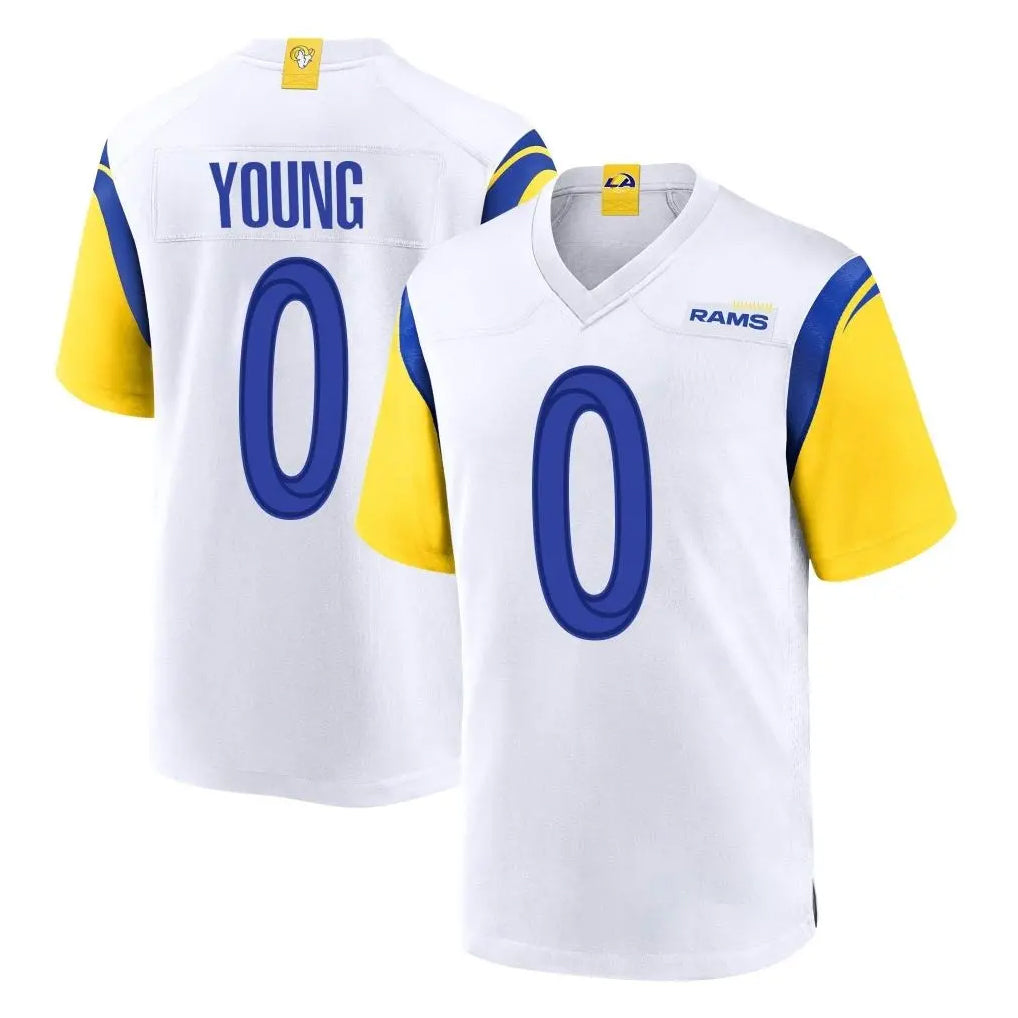 Keante LA.Rams #0 Byron Young Player White Home Game Stitched Jerseys