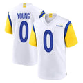 Keante LA.Rams #0 Byron Young Player White Home Game Stitched Jerseys