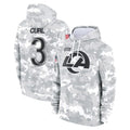 Keante LA.Rams #3 Kam Curl Player Arctic Camo Salute to Service Hoodies Limited Game Stitched Jerseys