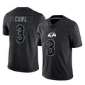 Keante LA.Rams #3 Kam Curl Player Black Limited Reflective Home Game Stitched Jerseys