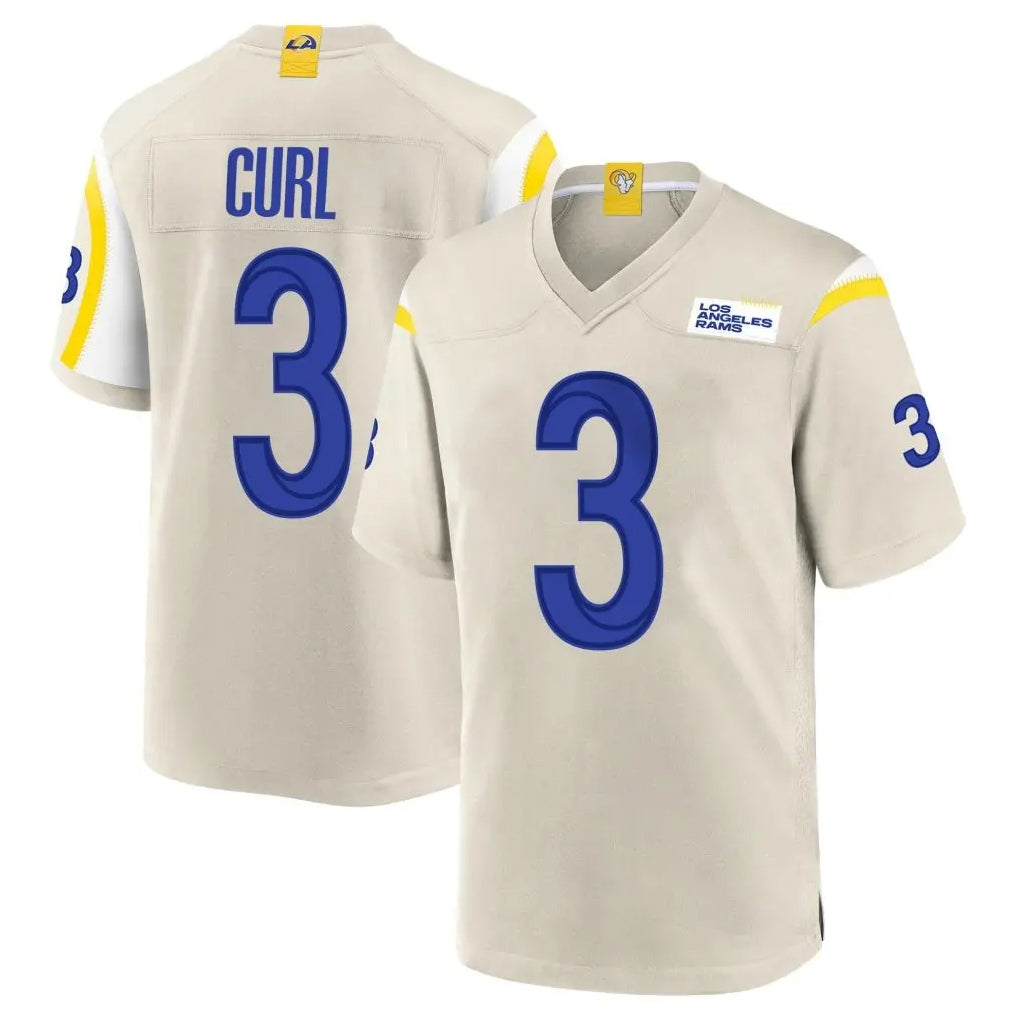 Keante LA.Rams #3 Kam Curl Player Bone Home Game Stitched Jerseys
