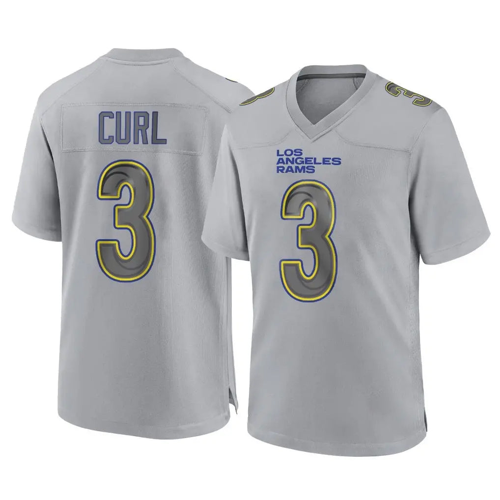Keante LA.Rams #3 Kam Curl Player Gray Atmosphere Fashion Home Game Stitched Jerseys