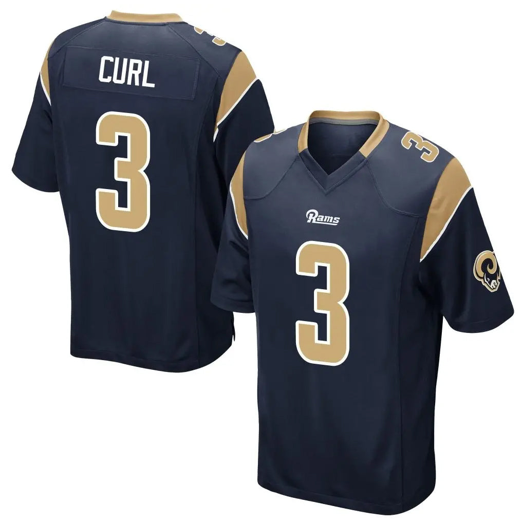 Keante LA.Rams #3 Kam Curl Player Navy Home Game Stitched Jerseys