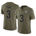 Keante LA.Rams #3 Kam Curl Player Olive Salute To Service Limited Stitched Jerseys