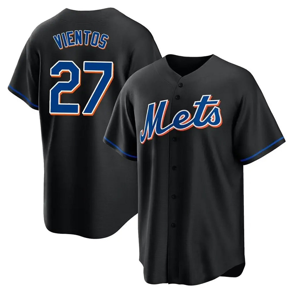 Keante NY.Mets #27 Mark Vientos Player Black Replica Home Game Stitched Jerseys