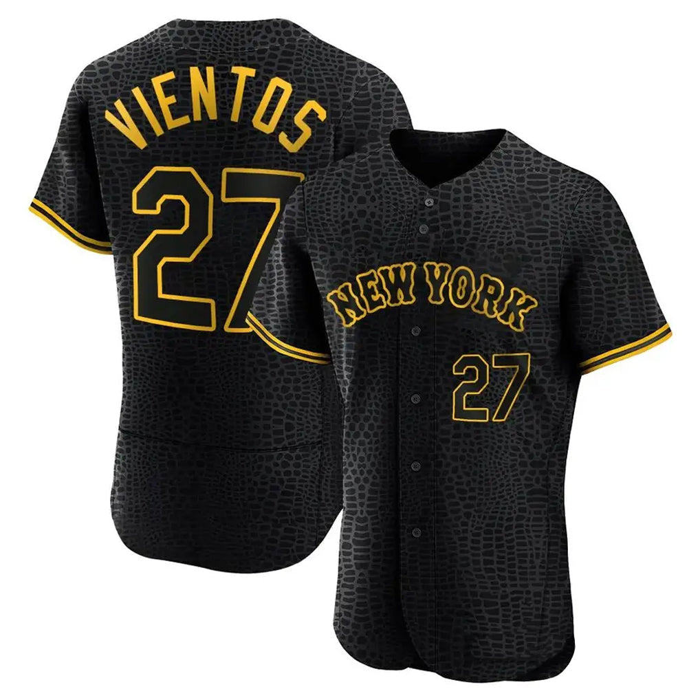 Keante NY.Mets #27 Mark Vientos Player Black Snake Skin City Home Limited Elite Stitched Jerseys