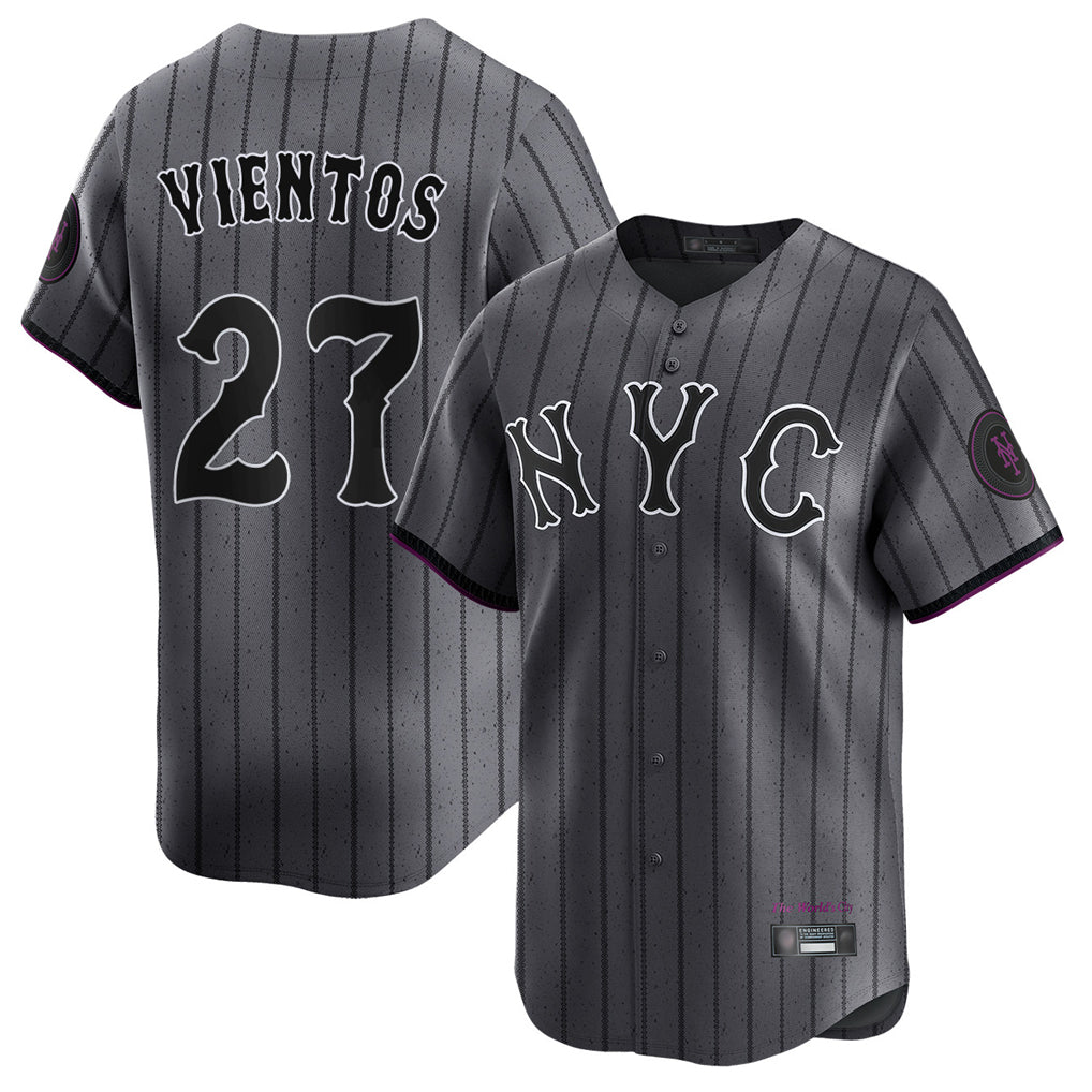 Keante NY.Mets #27 Mark Vientos Player Gray City Connect Limited Stitched Jerseys