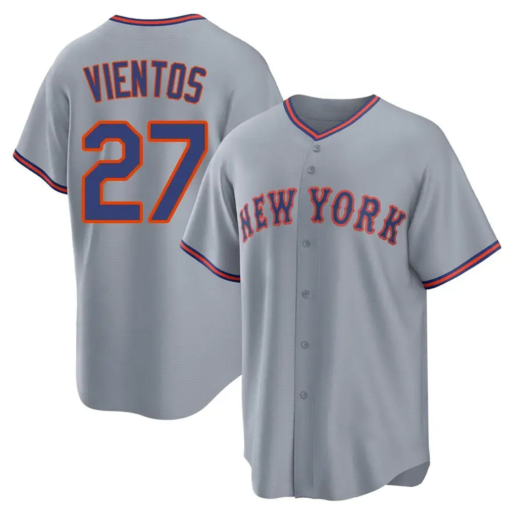 Keante NY.Mets #27 Mark Vientos Player Gray Road Home Game Stitched Jerseys